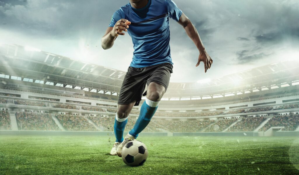 Athlete dominating after engaging in visualization techniques for soccer players. 